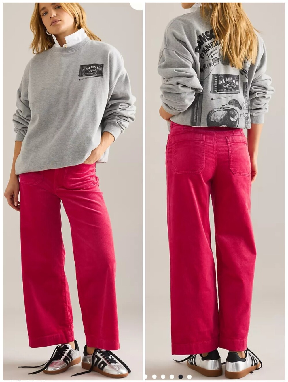 Anthropologie Maeve The Colette Corduroy Wide-Leg Crop Pant Pink Size 30